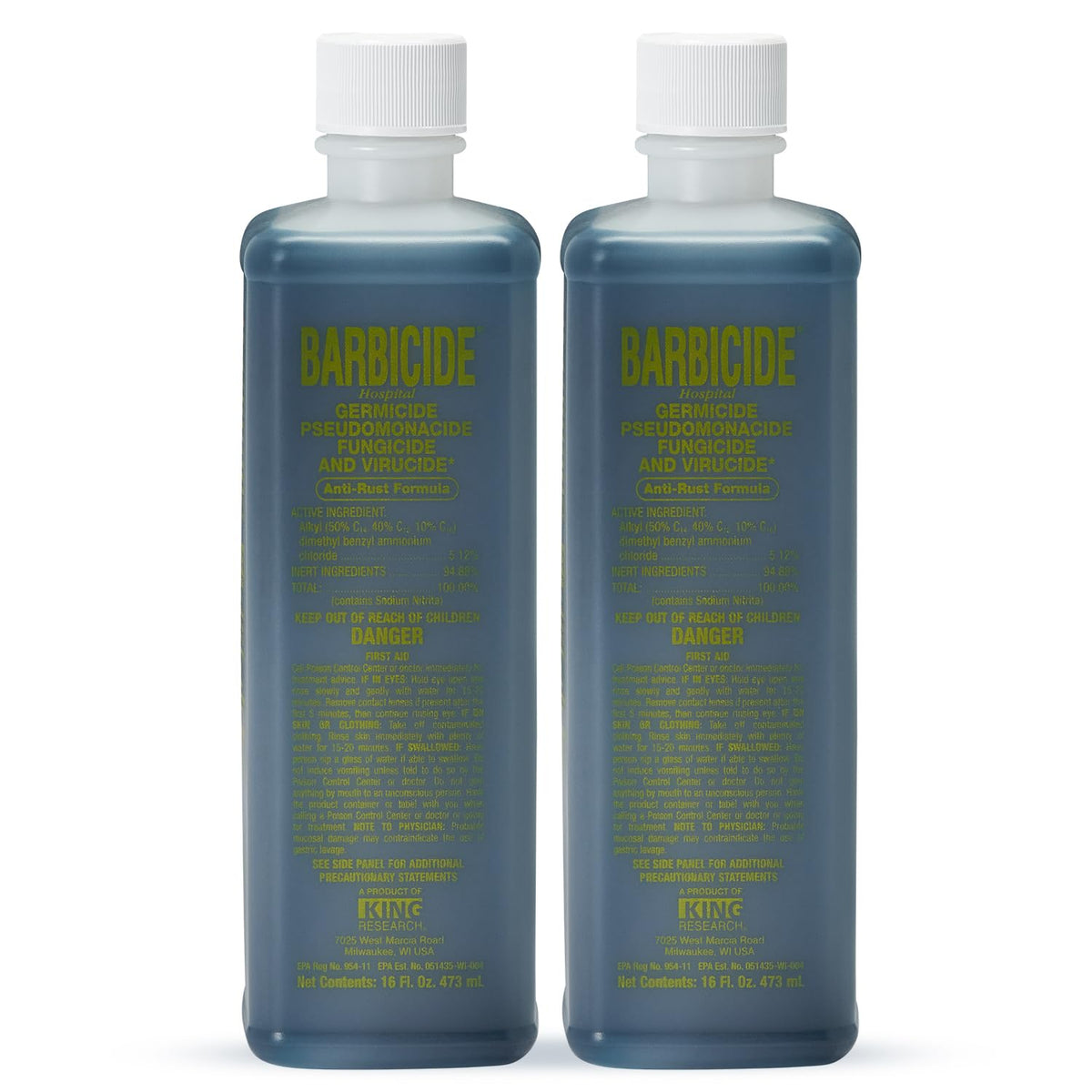 BARBICIDE Disinfectant Concentrate – Pint (16 Fl Oz) | EPA-Registered, Hospital-Grade Germicide for Salons & Barbershops | Anti-Rust Solution for Shears, Combs & Professional Tools