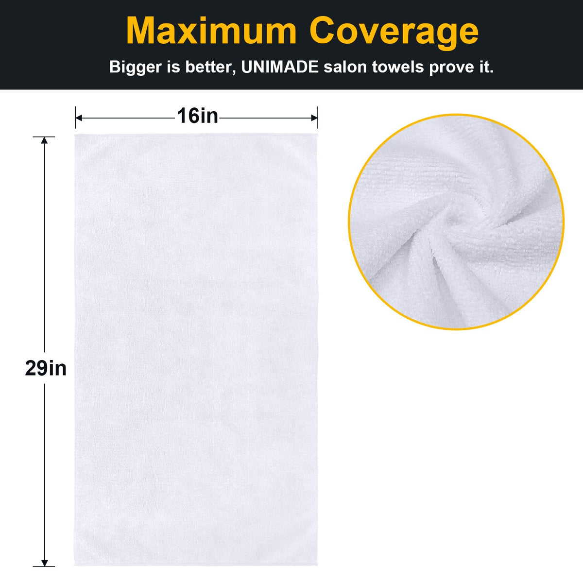 UNIMADE Salon Towels 24 Pack, Microfiber Barber Towels Bulk