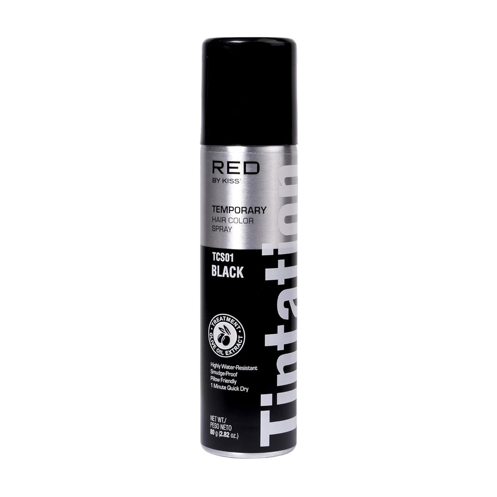 Red by Kiss Hair Color Spray – Black, 2.82oz