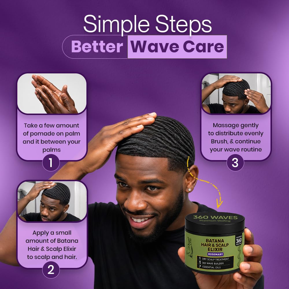 OCEAN VIEW DEEP WAVES POMADE - Premium Wave Grease, Wave Pomade for 360 Waves, Strong Hold Wave Cream for Men, Hydrating Hair Styling Product for Deep, Defined Waves, 4 oz Jar