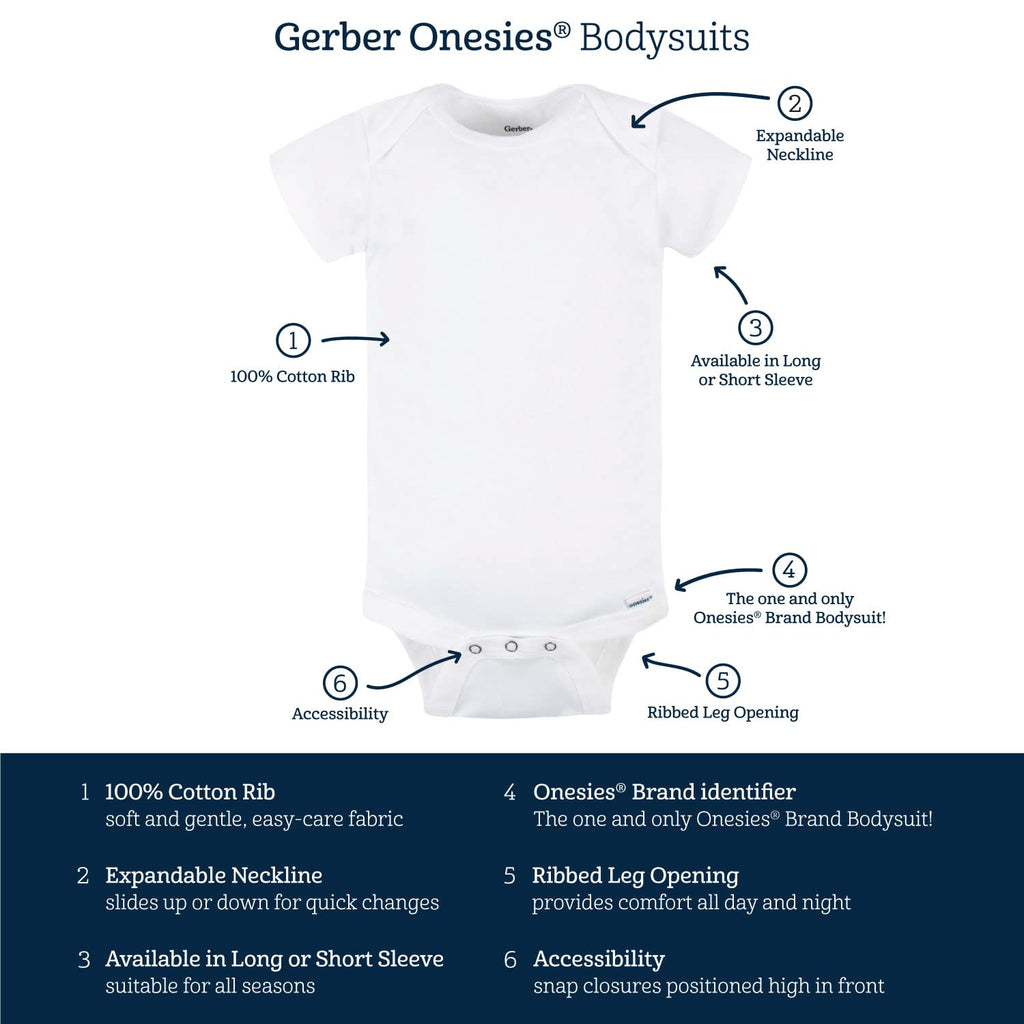 Gerber Baby Boys & Girls 8-Pack Short Sleeve Onesies Bodysuits