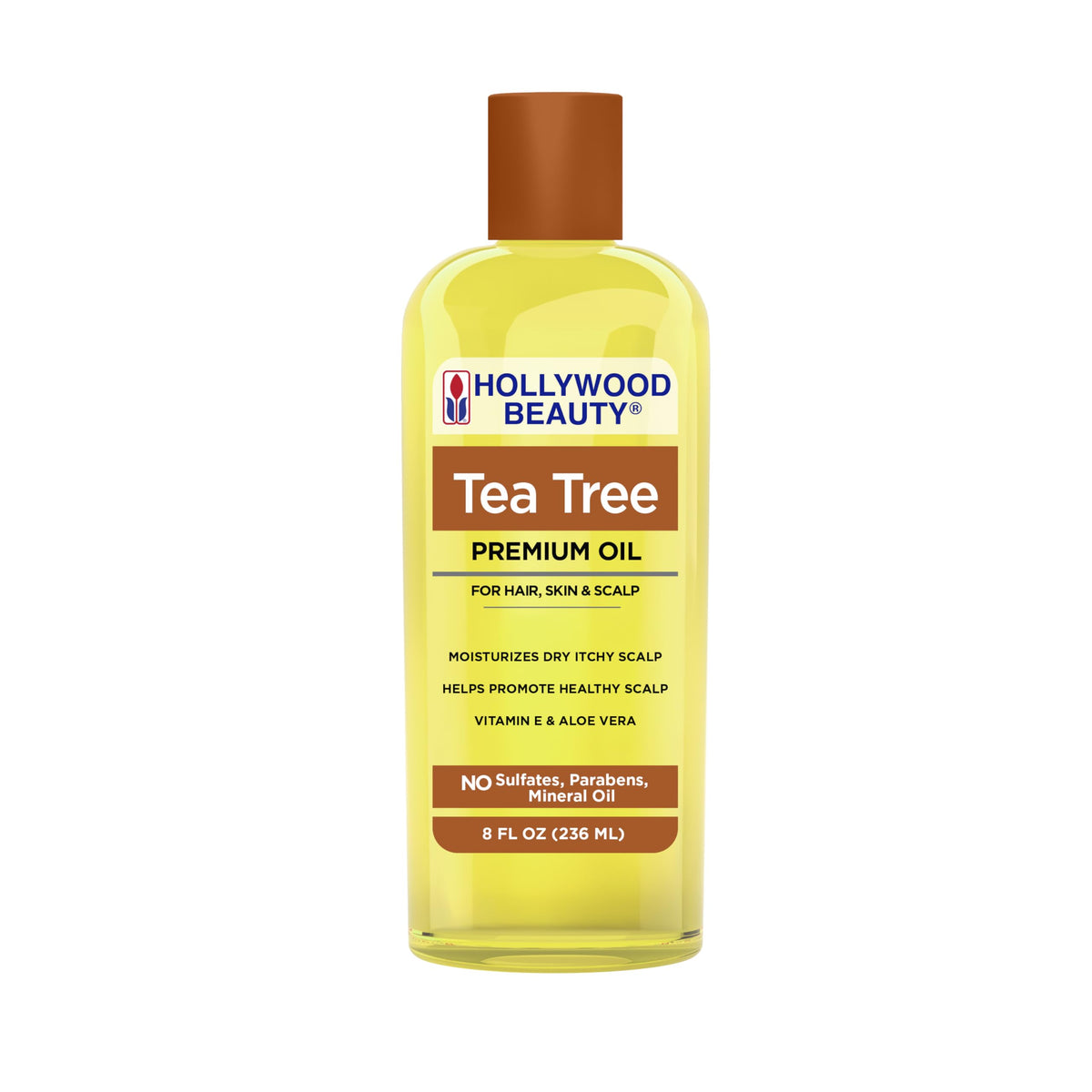 Hollywood Beauty Tea Tree Oil for Hair, Scalp, and Skin, 16 fl oz - Moisturizes Dry, Itchy Scalp, Blended with Vitamin E & Aloe