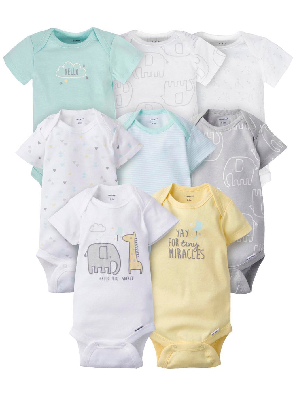 Gerber Baby Boys & Girls 8-Pack Short Sleeve Onesies Bodysuits