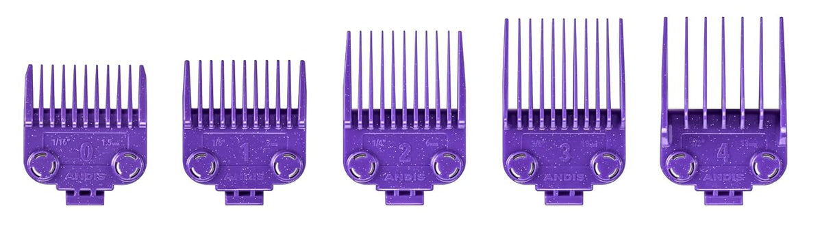 Andis 560997 OG Master Dual Magnet Comb Guard Set, 5-Pack, Purple