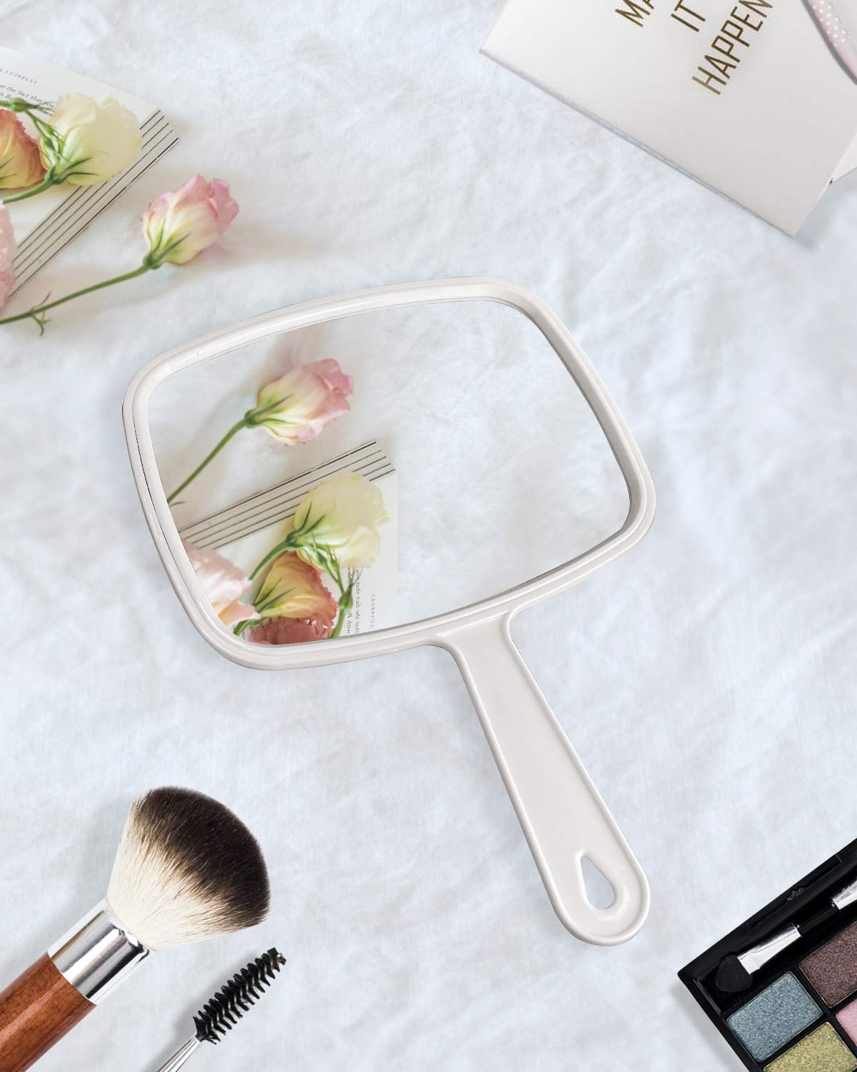 Gladmart 10.3" L x 7.4" W Hand Mirror for Home and Barber, Black