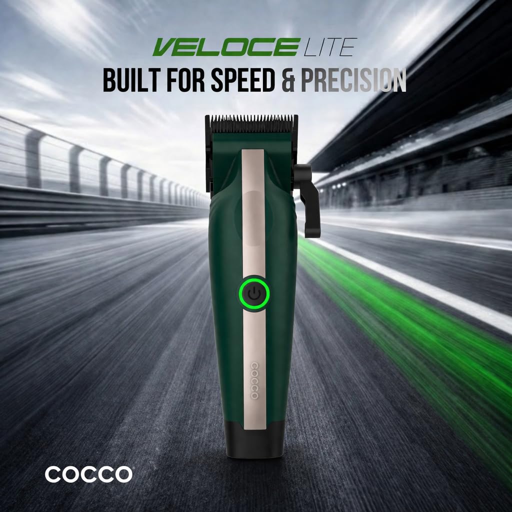 Cocco Veloce Lite Hair Clipper, Digital Gap™ Precision Fade F1 Blade