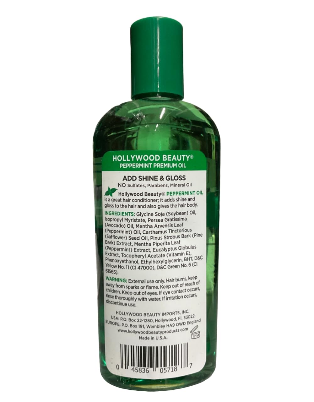 Hollywood Beauty Peppermint Oil, 8 Oz