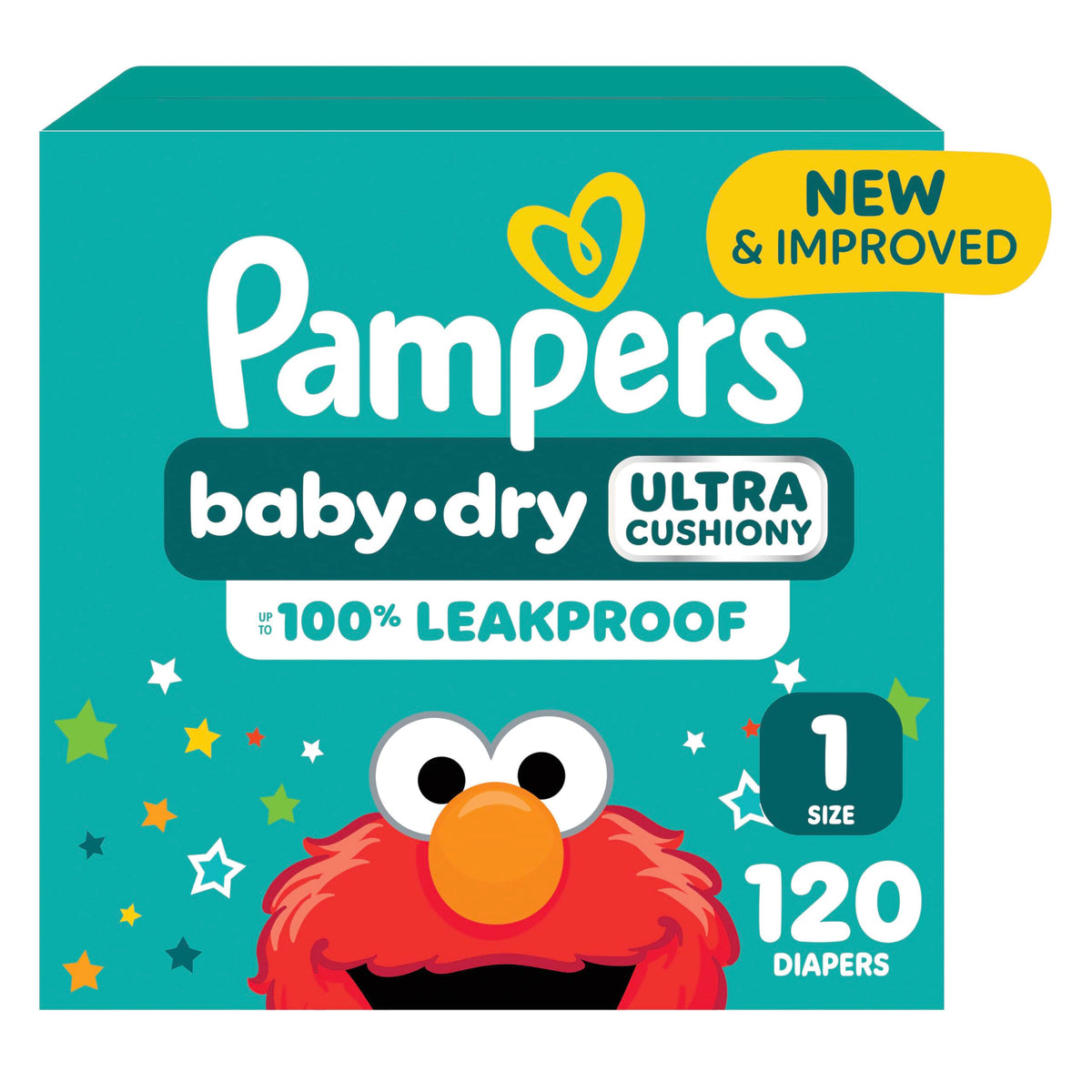 Pampers Baby Dry Ultra Cushiony Diapers, Size 5 (20-37 lbs), 132 Count, Up to 100% Leakproof