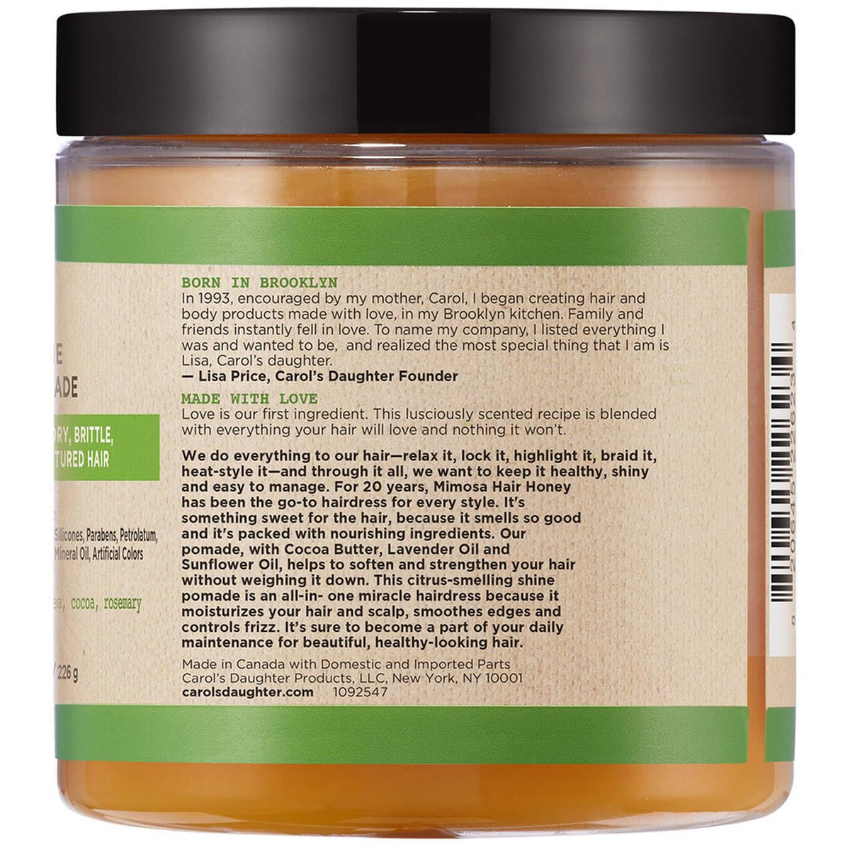 Carol'S Daughter Mimosa Hair Honey Shine Pomade Hairdress, 8 Fl Oz