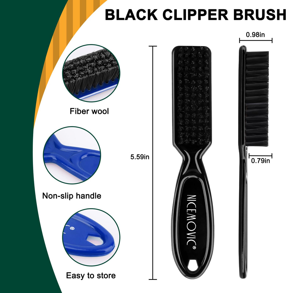 NICEMOVIC Barber Clipper Brushes, 10 Pcs Plastic Handle Nylon Bristles Cleaning Brush, Multifunctional Cleaning Supplies for Hair Styling Tools, Kitchen Sink, Shoes (Black)