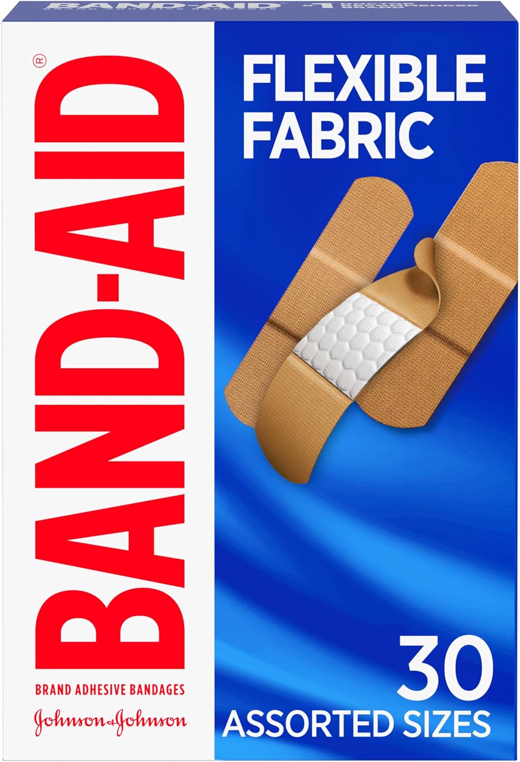 BAND-AID Brand Flexible Fabric Adhesive Bandages, Assorted Sizes, 100 Count