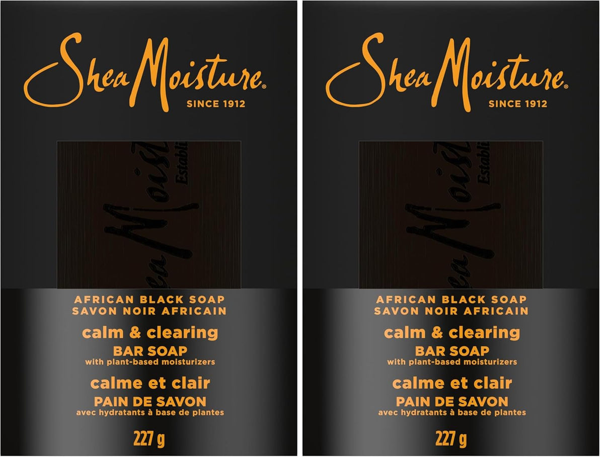 SheaMoisture Bar Soap for Troubled Skin African Black Soap Cleanser with Shea Butter 8 oz