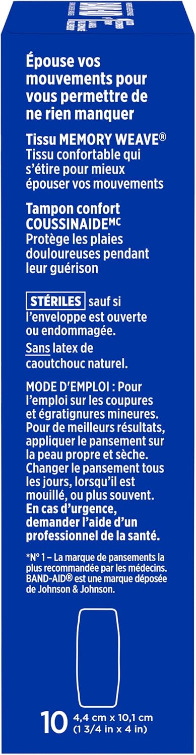 BAND-AID Brand Flexible Fabric Adhesive Bandages, Assorted Sizes, 100 Count