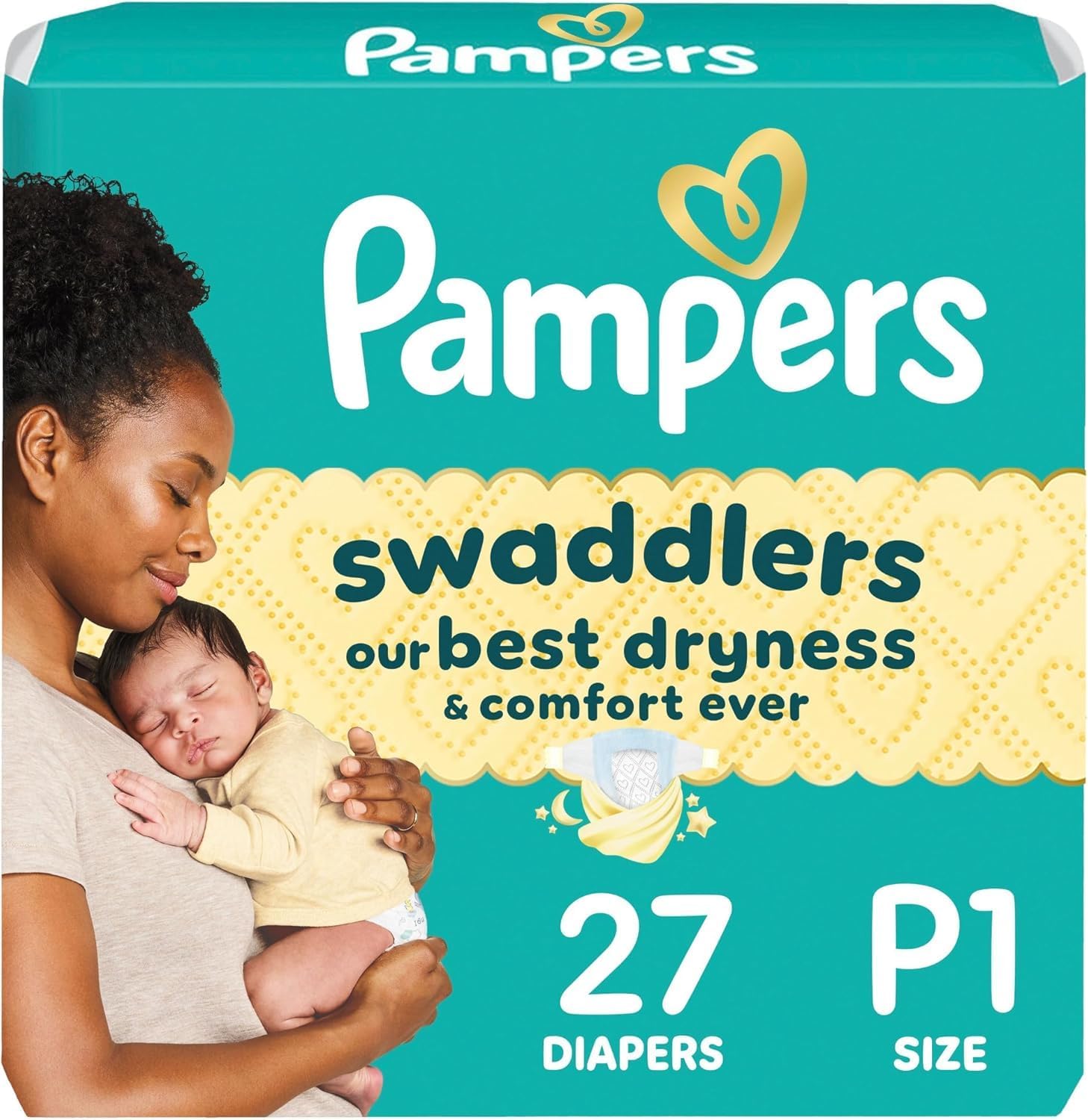 Pampers Swaddlers Newborn Diapers, Size Newborn (10 lbs), 84 Count, Fragrance Free, Hypoallergenic, Absorbent, Pediatrician Recommended, Skin Safe