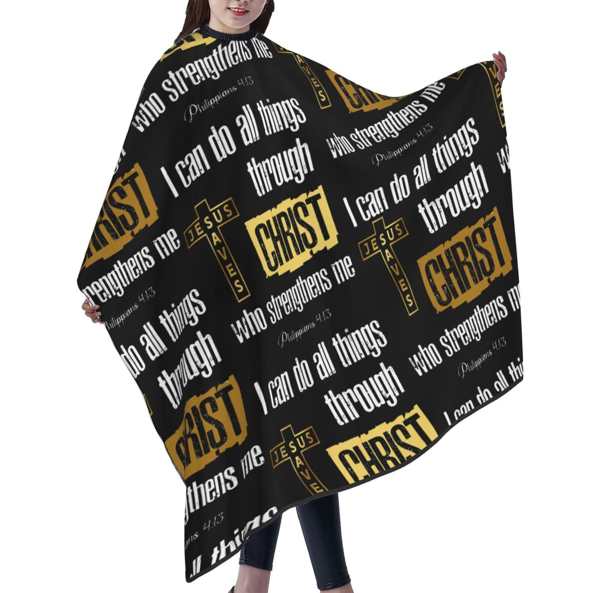 Christian Barber Cape, Jesus Hair Cutting Barber Cape Salon and Dyeing Styling Cloth for Women/Men