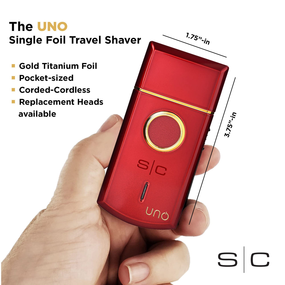 StyleCraft Uno Cordless Single Foil Shaver, Mini Travel Size, Portable