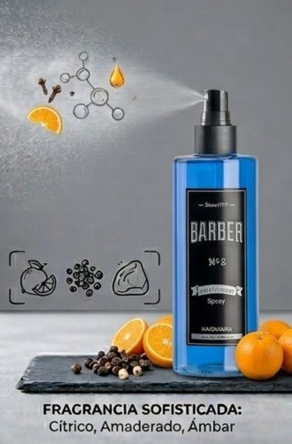 barber marmara No.3 Aftershave For Men, Turkish Eau De Cologne, Refreshing & Soothing, Moisturising & Cleansing.Leather, Cedarwood & Pacthouli Scent. Long Lasting Fragrance, 16.9 fl oz
