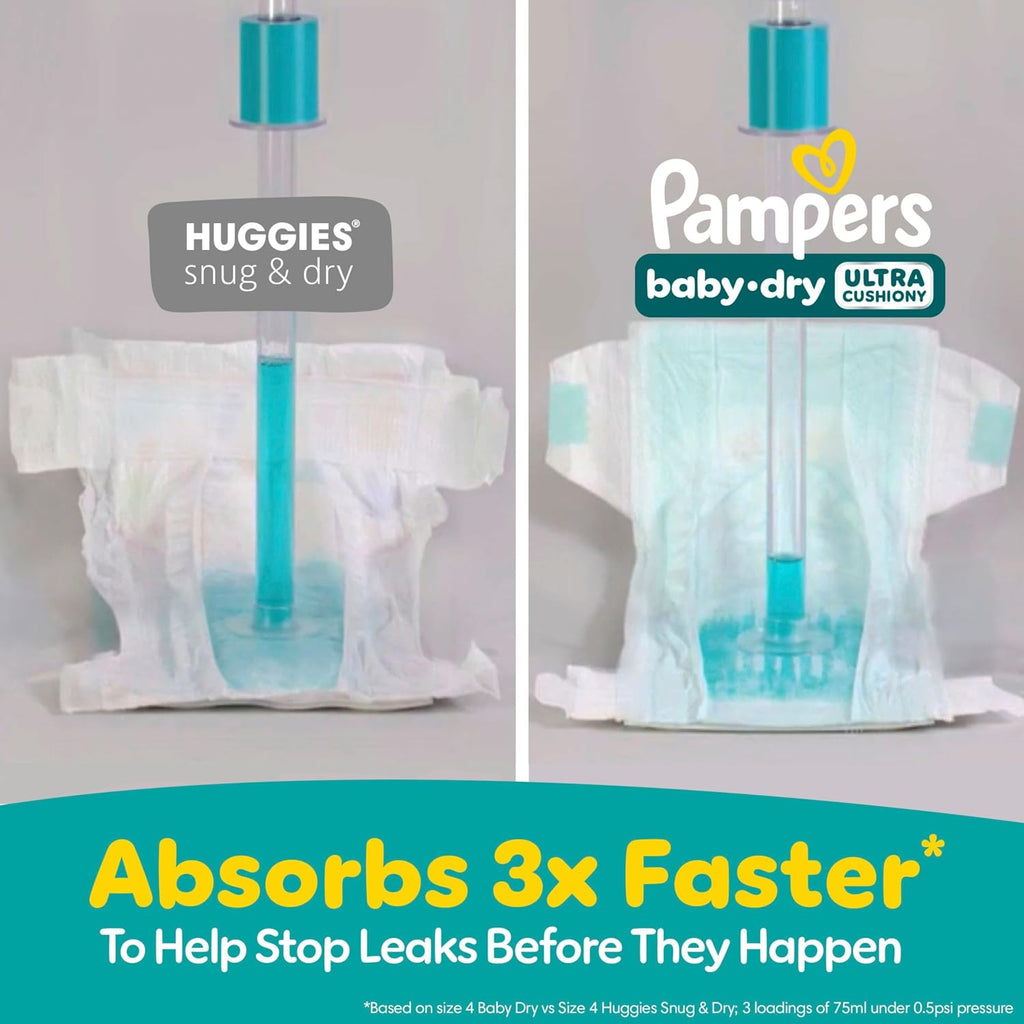 Pampers Diapers - Baby Dry - Size 3, 104 Count, Absorbent Disposable Infant Diaper (Packaging May Vary)