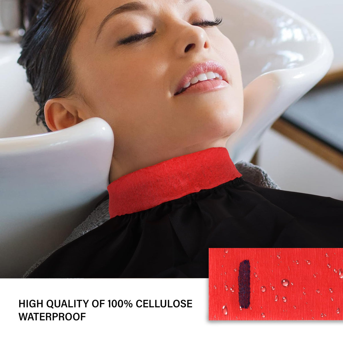 Disposable Paper Barber Neck Strips - 5 Rolls 500 Strips Black Professional Stretchy Paper Neck Band for Salon Haircut Styling