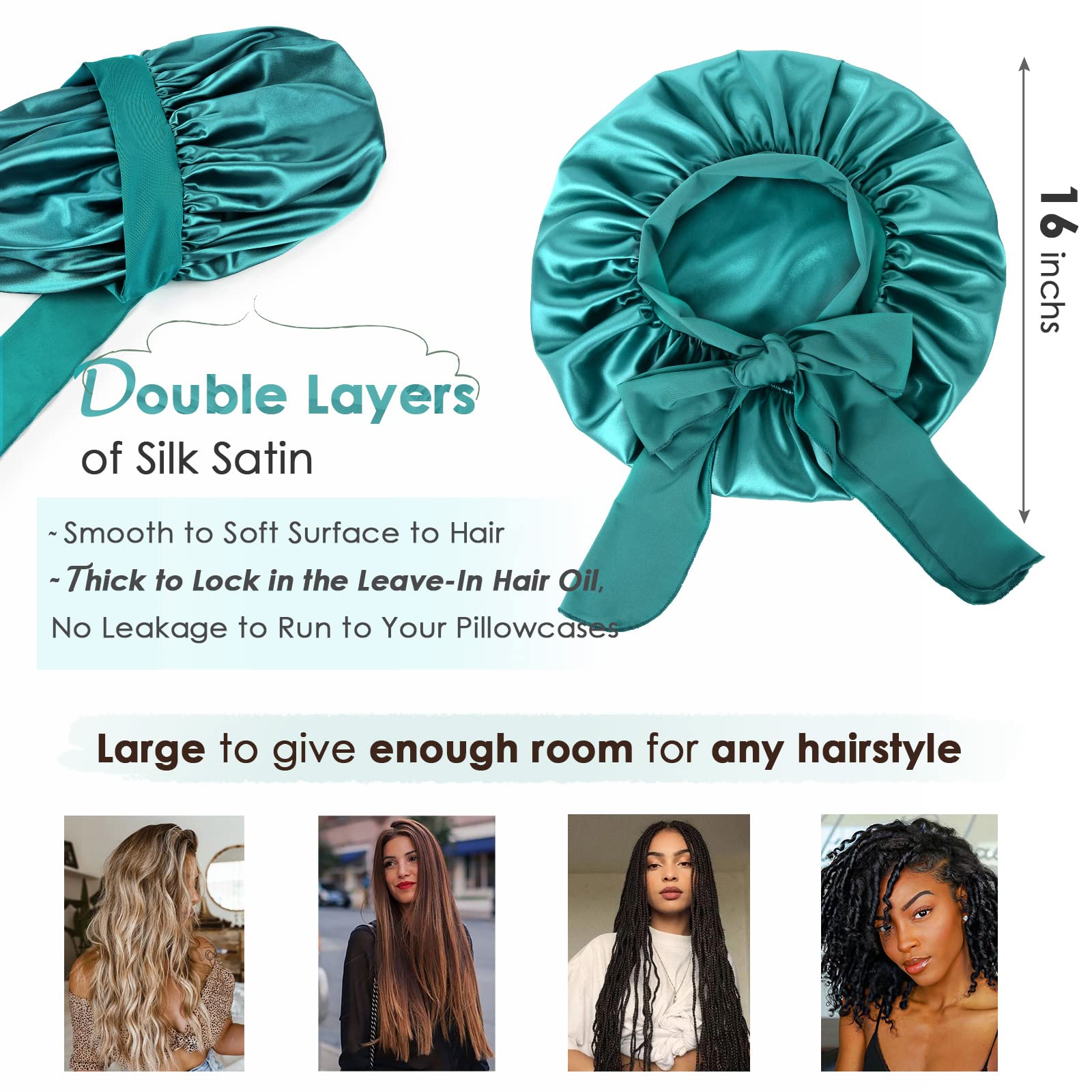 YANIBEST Adjustable Silk Bonnet – Double Layer