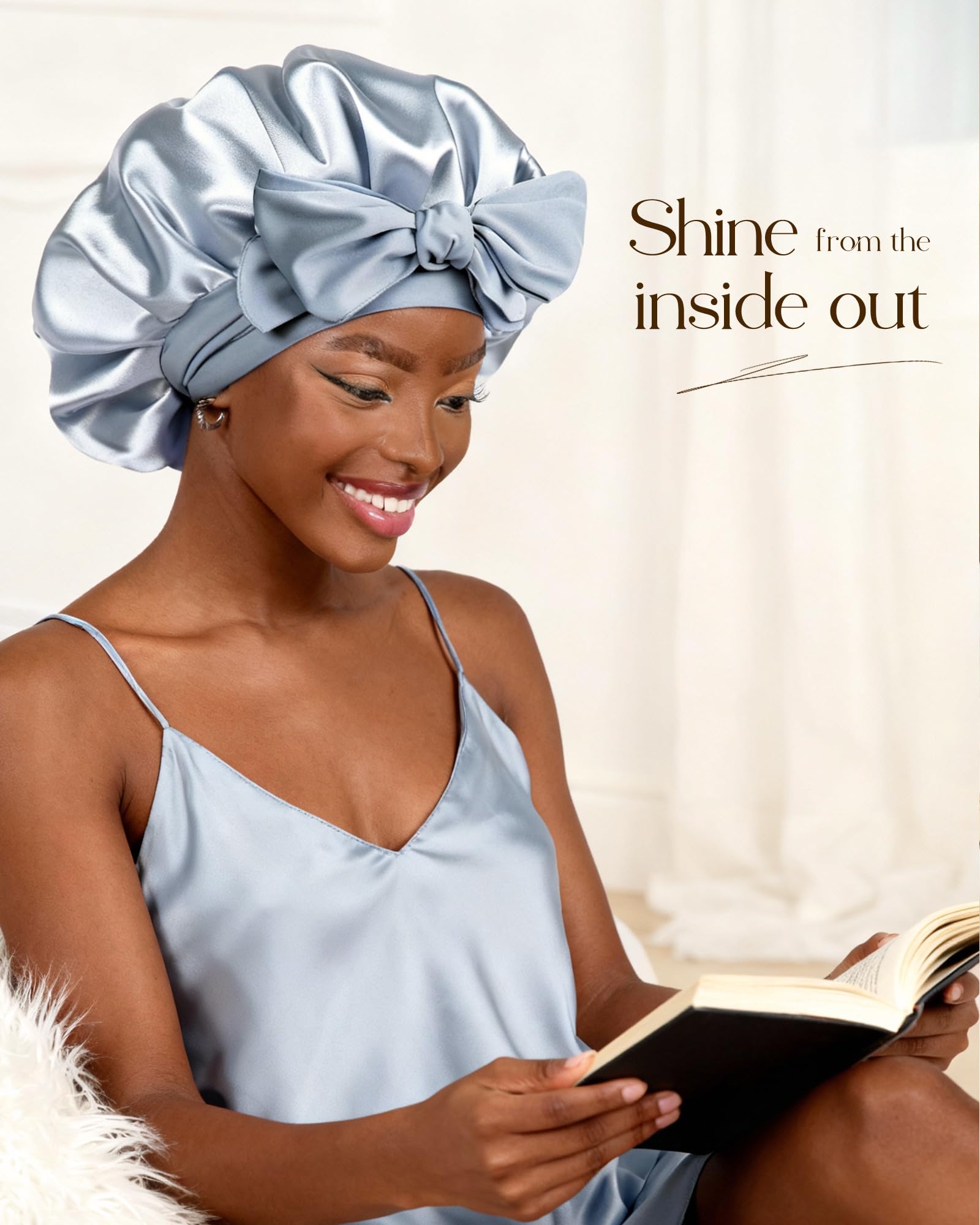 YANIBEST Adjustable Silk Bonnet – Double Layer