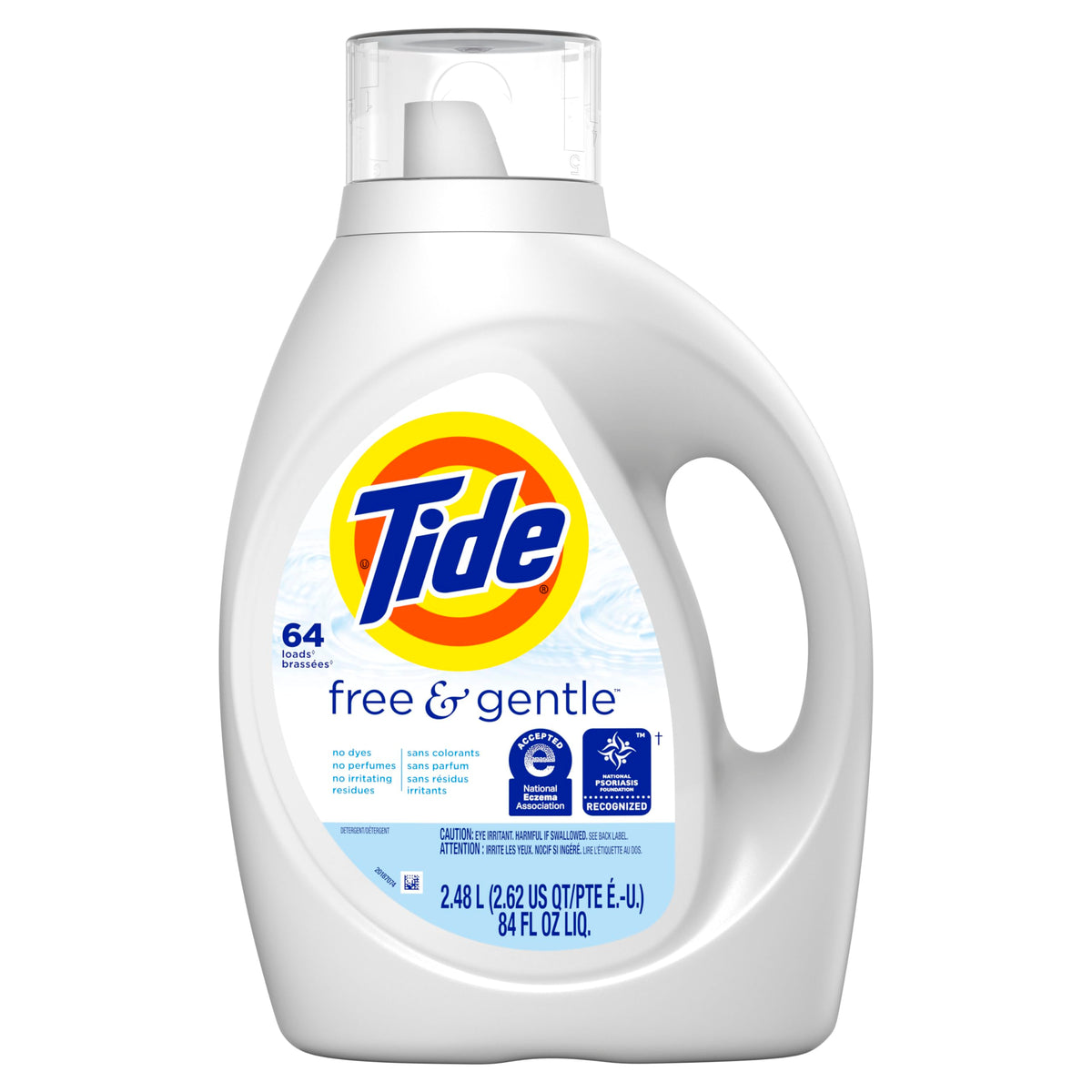 Tide Free & Gentle Liquid Laundry Detergent, 100 Loads, 132 fl oz, Tide Laundry Detergent, Clean Laundry Detergent