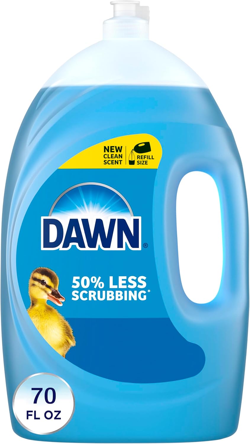 Dawn Ultra Dish Soap Refill Jug, Large Size Original Blue Liquid Dishwashing Detergent, Powerful Dish Soap for Grease, 51.5 oz
