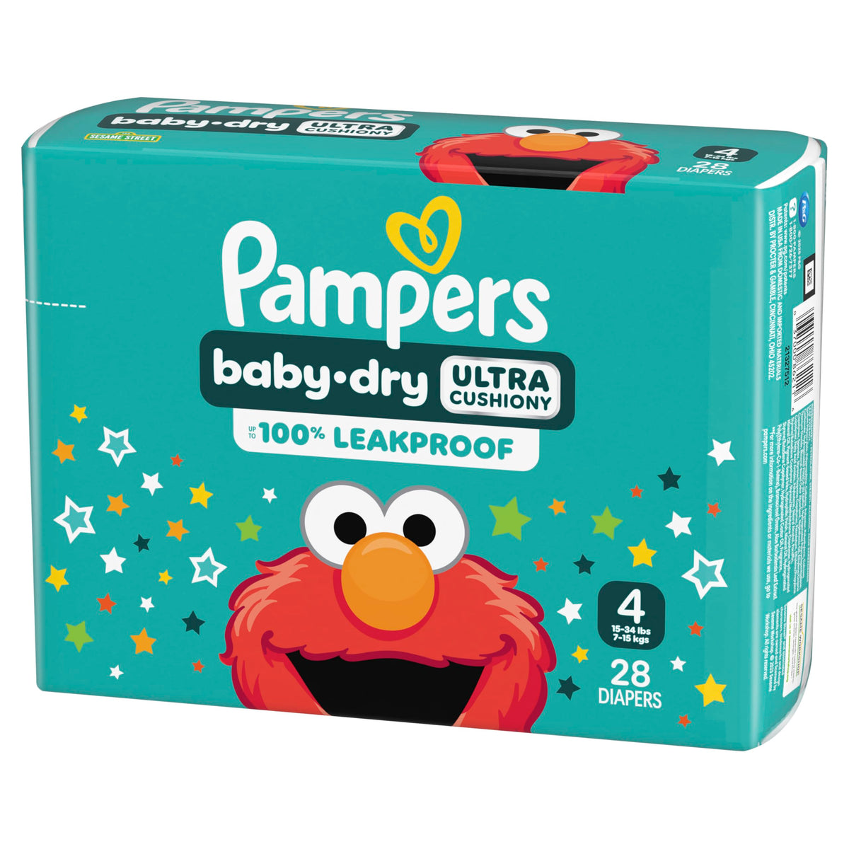 Pampers Baby Dry Ultra Cushiony Diapers, Size 5 (20-37 lbs), 132 Count, Up to 100% Leakproof