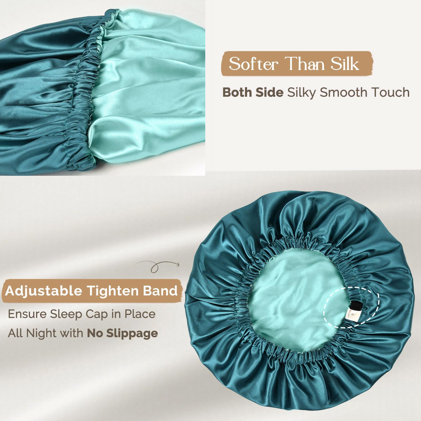 Yanibest Satin Sleep Bonnet – Adjustable Double Layer