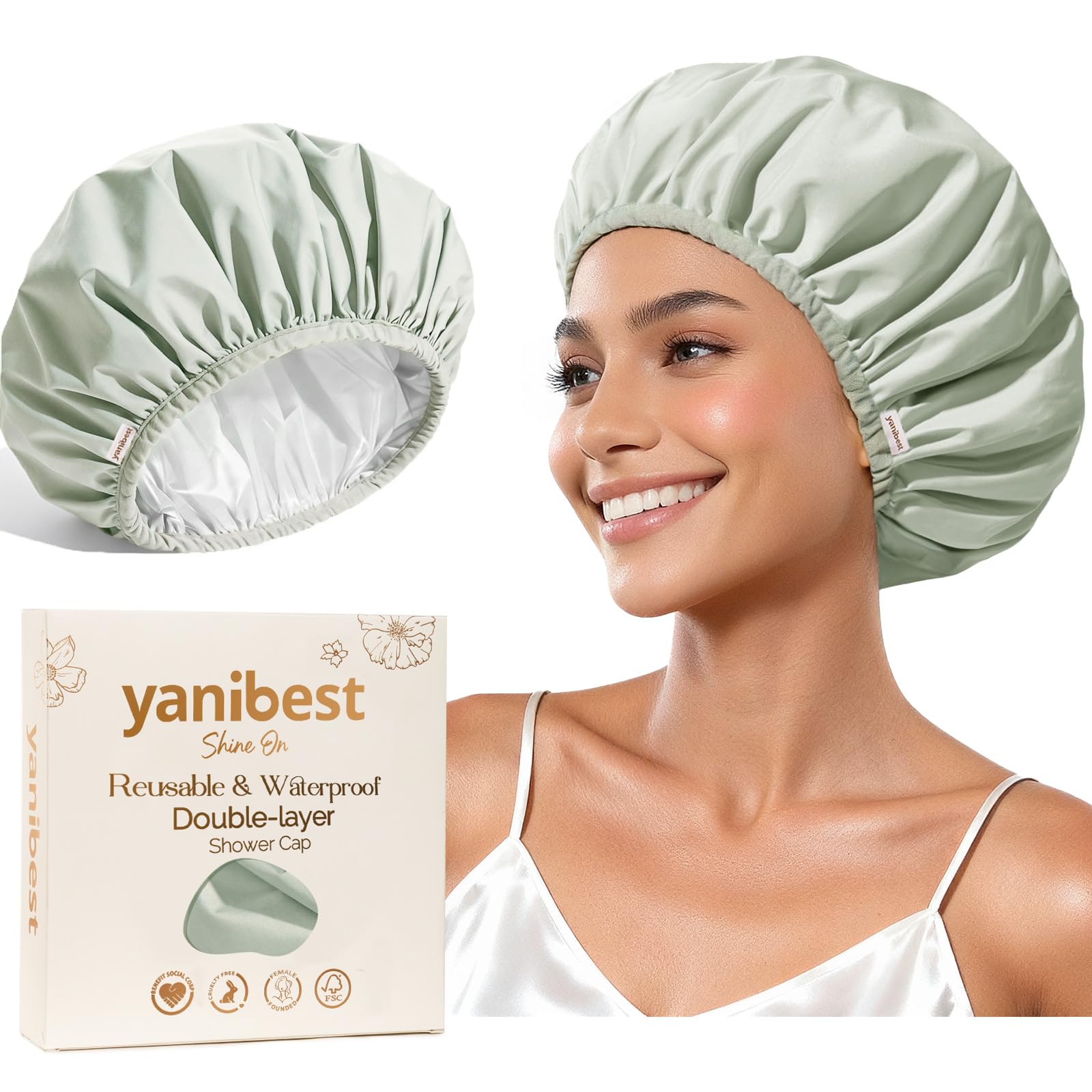 Yanibest Shower Cap – Waterproof Double Layer