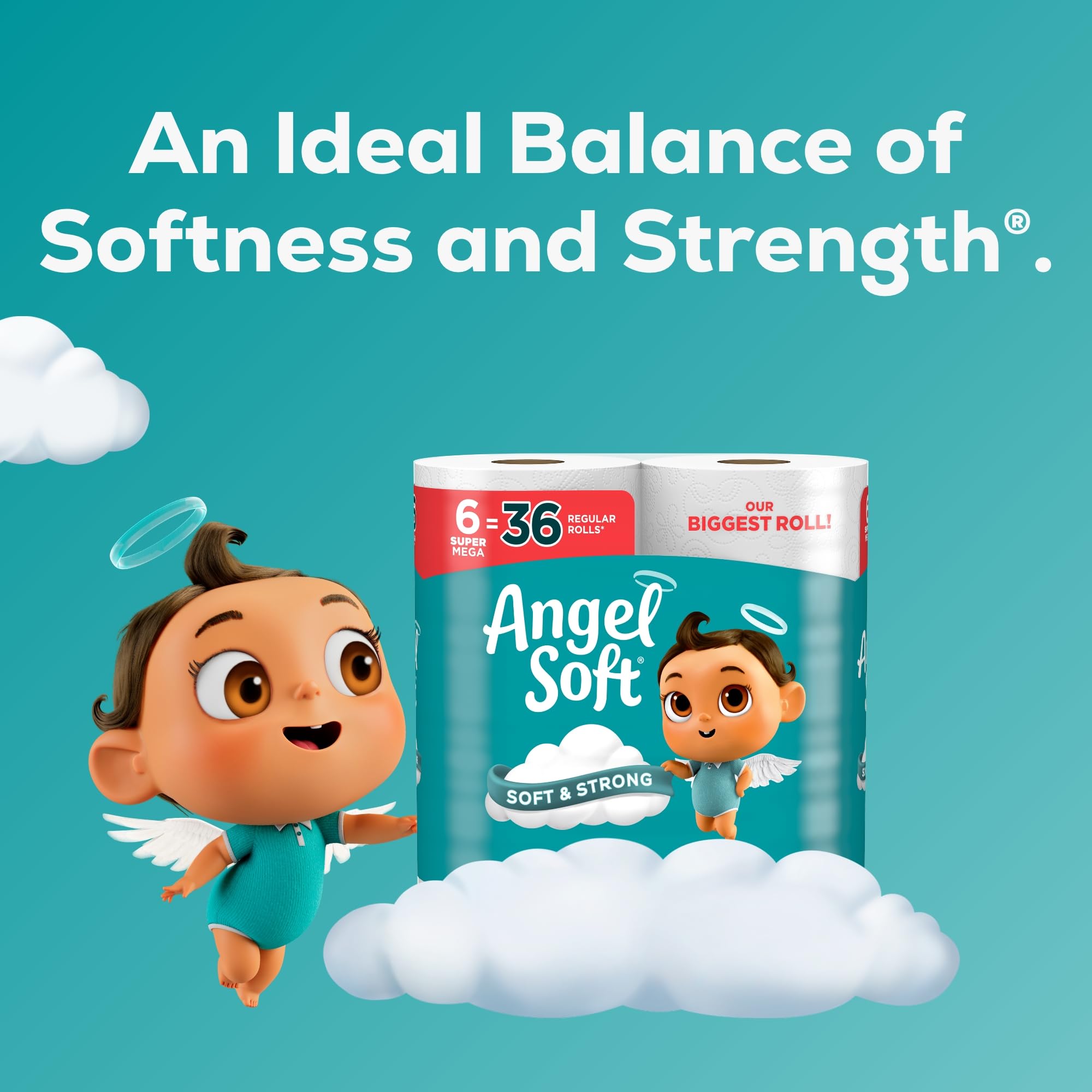 Angel Soft Toilet Paper, 18 Mega Rolls = 72 Regular Rolls, Soft and Strong Toilet Tissue