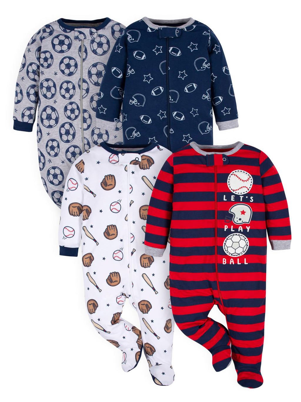 Gerber Baby Boys 4-Pack Sleep 'N Play Footie