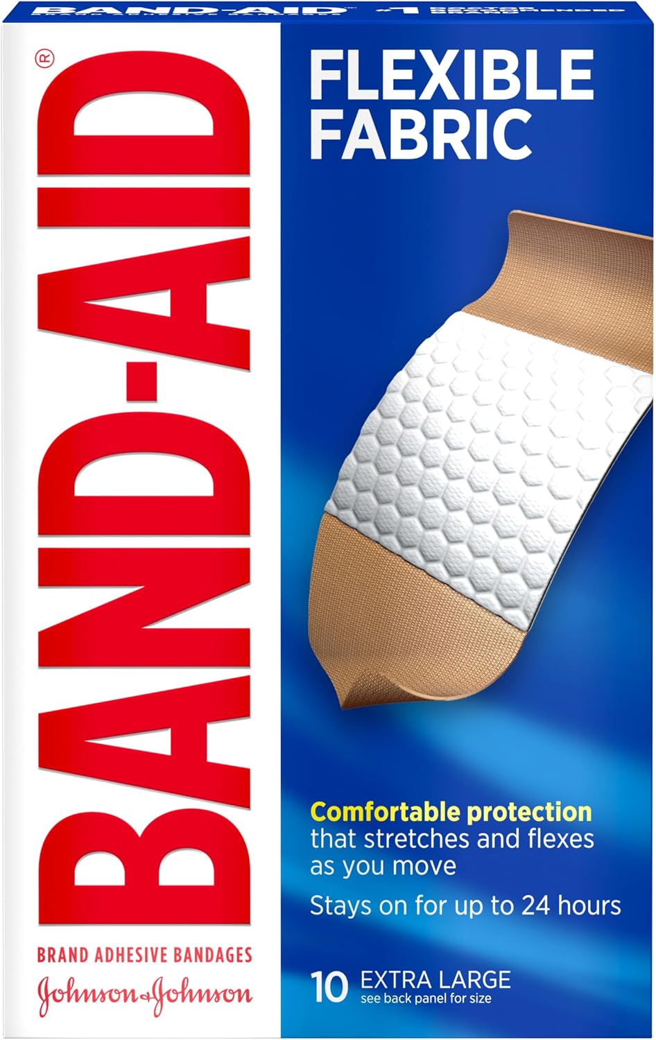 BAND-AID Brand Flexible Fabric Adhesive Bandages, Assorted Sizes, 100 Count