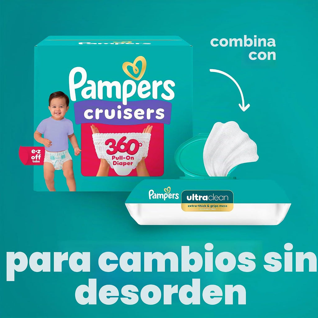 Pampers Diapers - Cruisers 360 - Size 7, 88 Count, Babyproof up to 100% Leakproof Pull-On Diaper