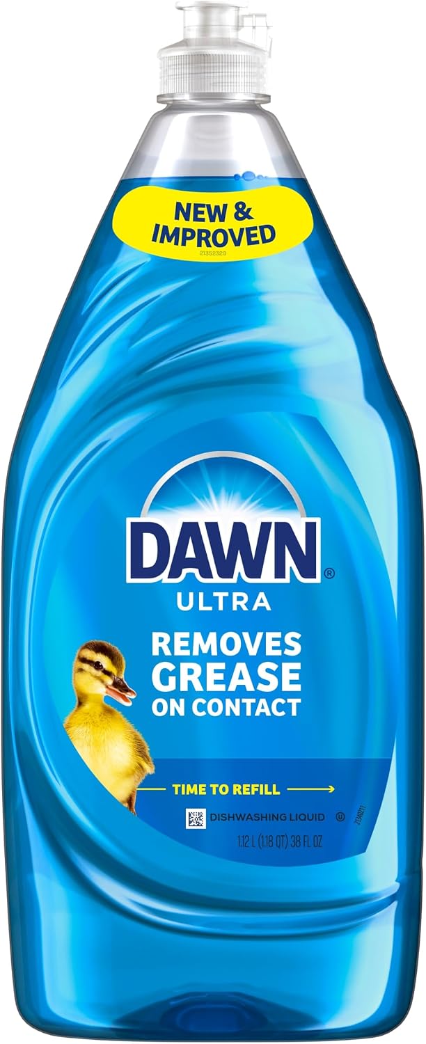 Dawn Ultra Dish Soap Refill Jug, Large Size Original Blue Liquid Dishwashing Detergent, Powerful Dish Soap for Grease, 51.5 oz
