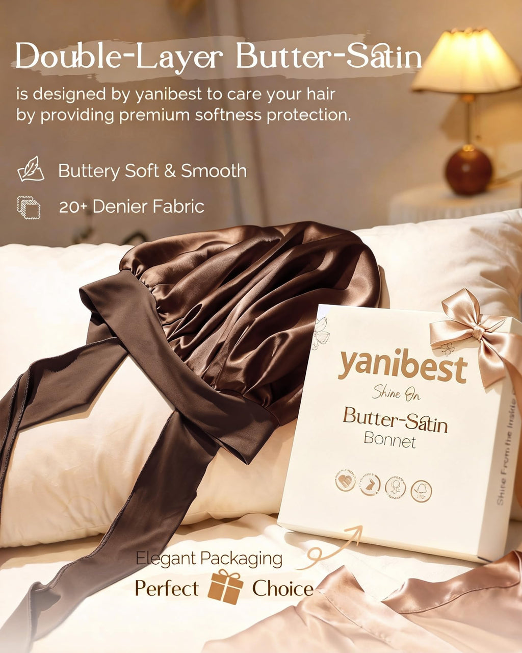 YANIBEST Adjustable Silk Bonnet – Double Layer