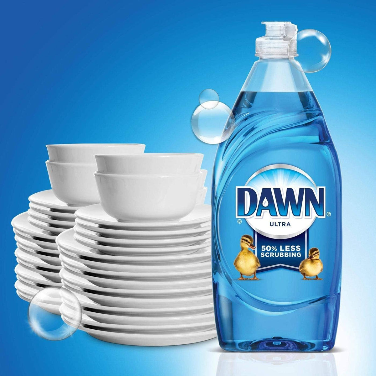 Dawn Ultra Dish Soap Refill Jug, Large Size Original Blue Liquid Dishwashing Detergent, Powerful Dish Soap for Grease, 51.5 oz