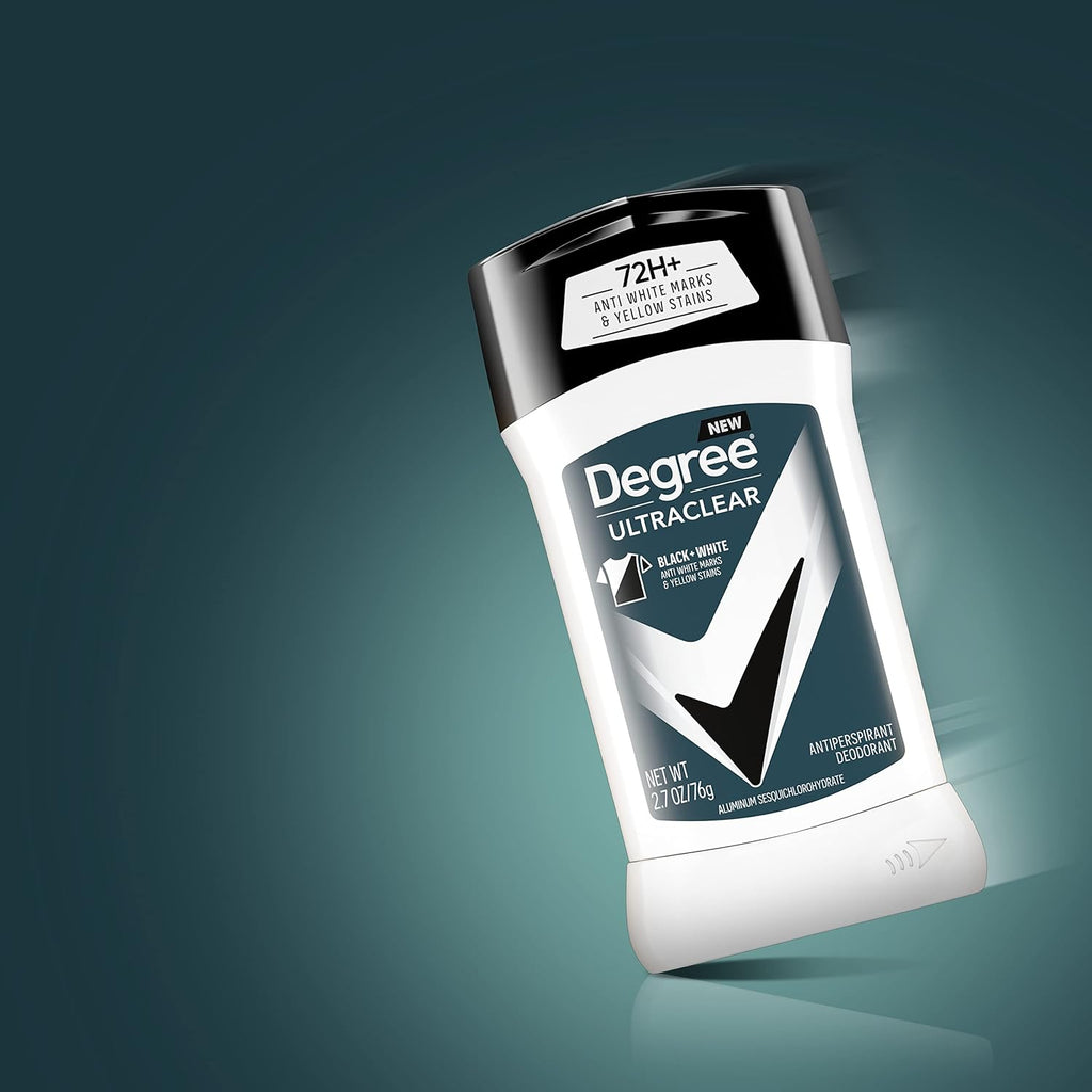 Degree Men UltraClear Antiperspirant Deodorant Black+White 2 Count 72-Hour Sweat & Odor Protection Antiperspirant For Men With MotionSense Technology 2.7 oz