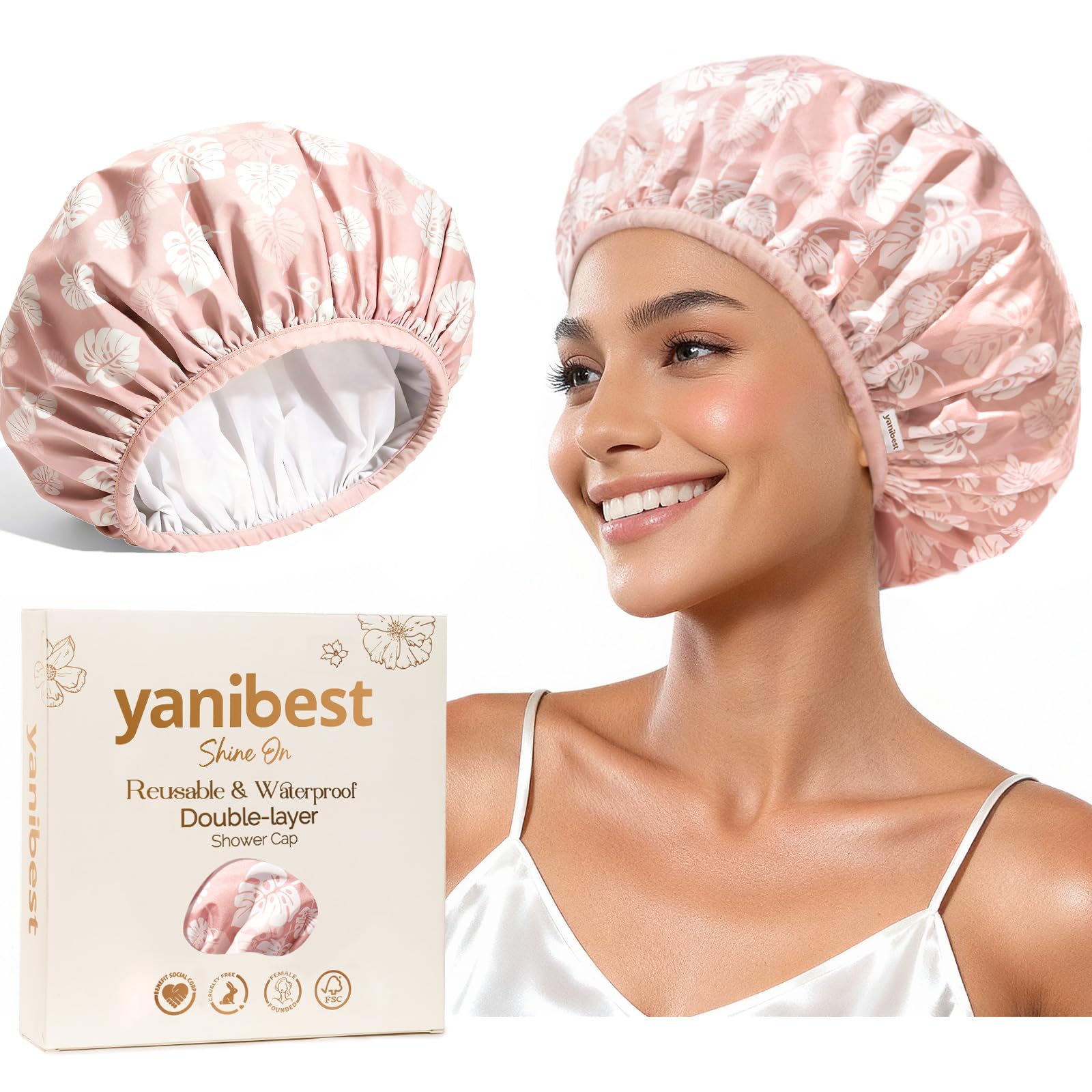 Yanibest Shower Cap – Waterproof Double Layer