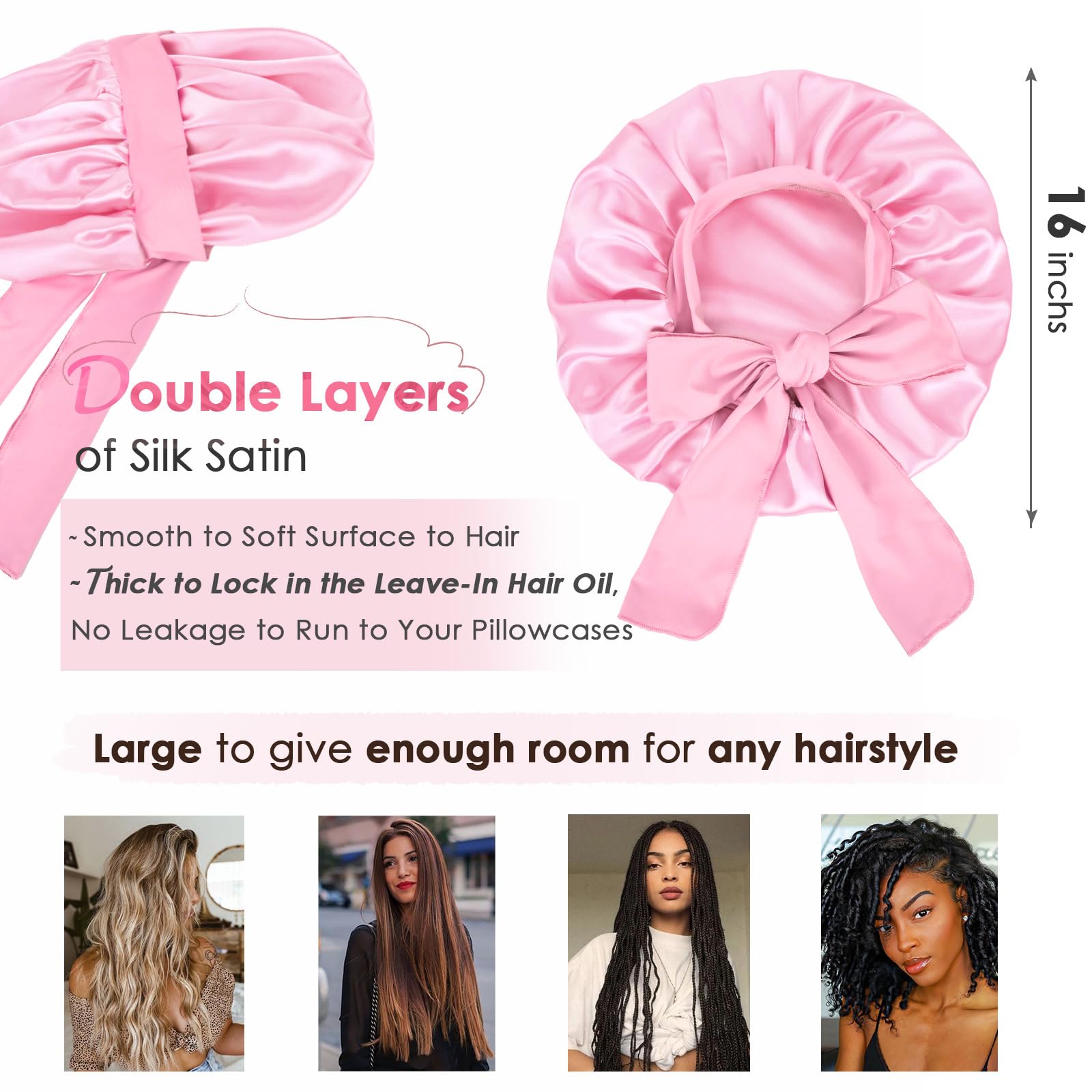 YANIBEST Adjustable Silk Bonnet – Double Layer