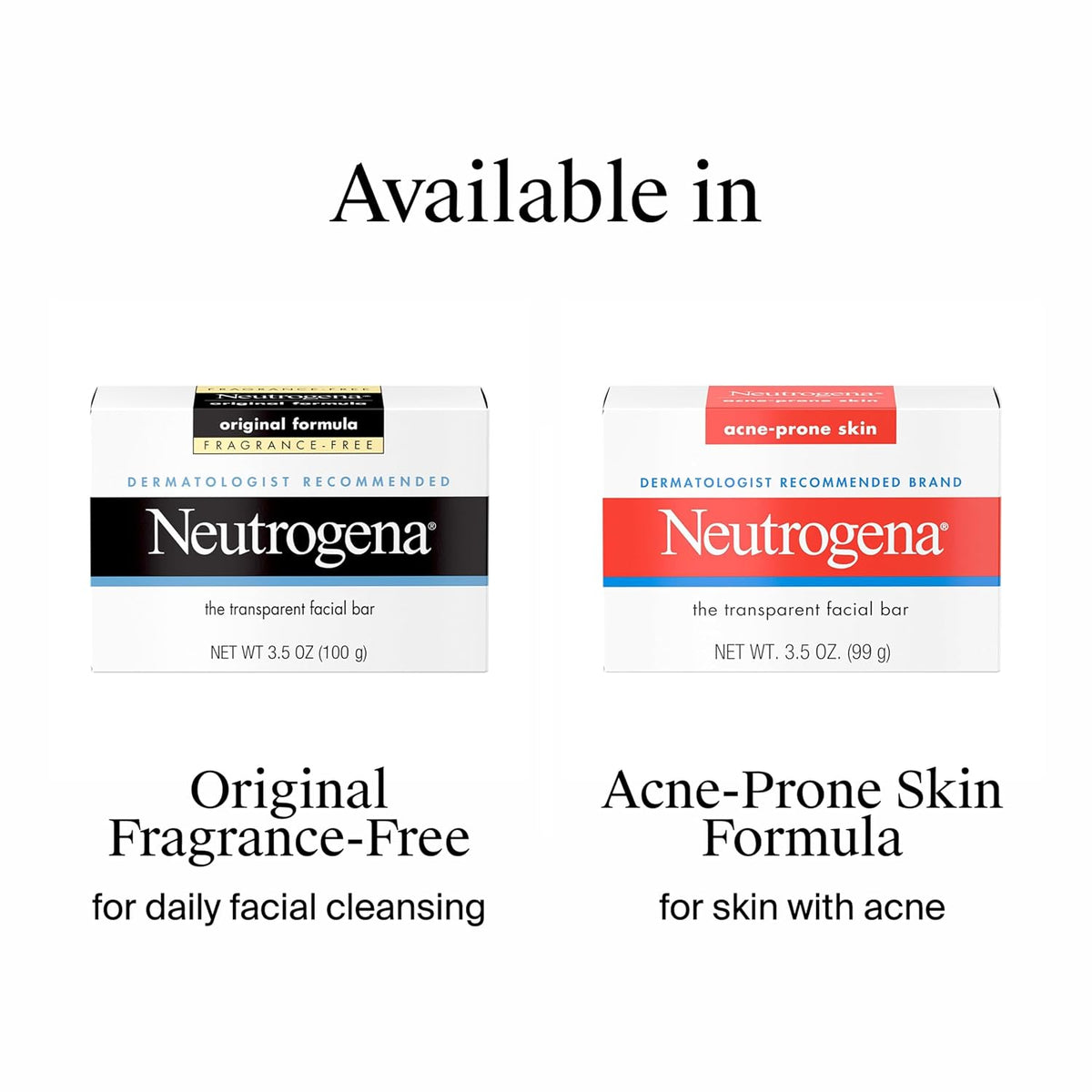 Neutrogena Original Transparent Facial Cleansing Bar, 3.5 oz