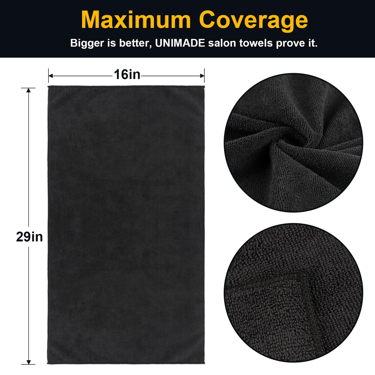 UNIMADE Salon Towels 24 Pack, Microfiber Barber Towels Bulk