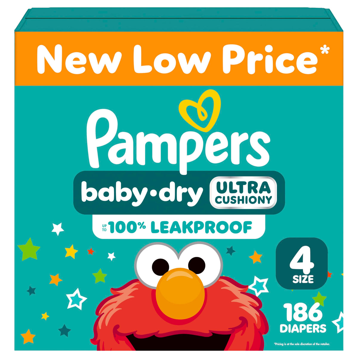 Pampers Baby Dry Ultra Cushiony Diapers, Size 5 (20-37 lbs), 132 Count, Up to 100% Leakproof