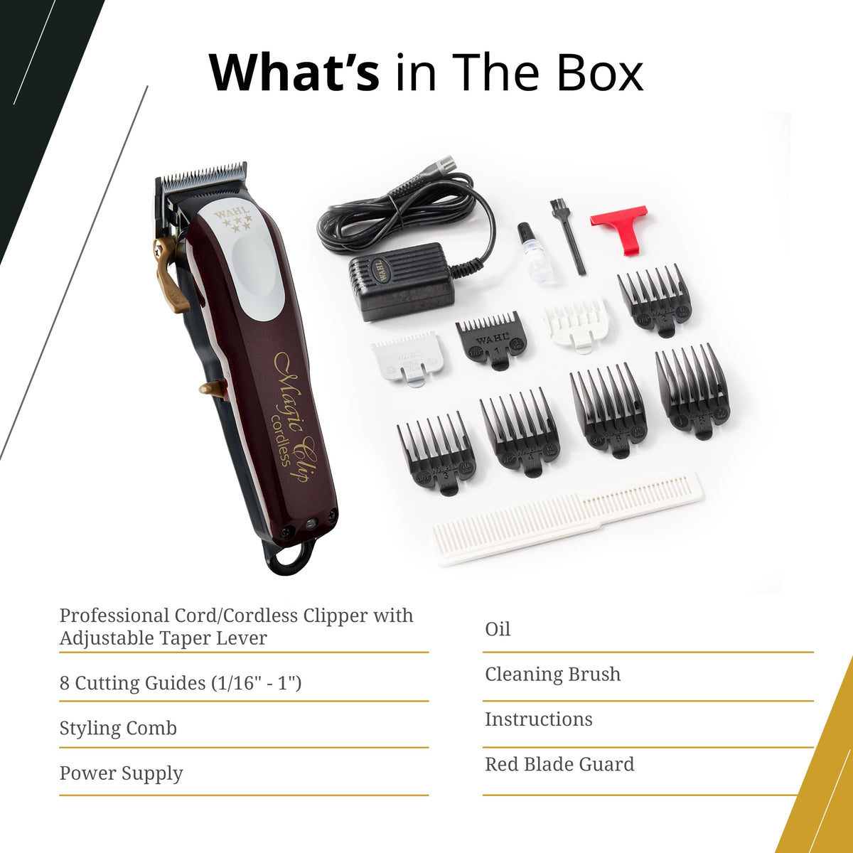 Wahl Professional 5 Star Magic Clip Cordless Clipper, Stagger-Tooth Blade