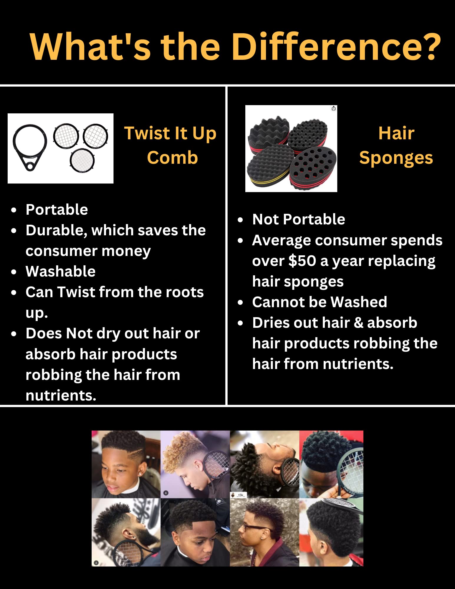 Twist It Up Comb - Bond Black