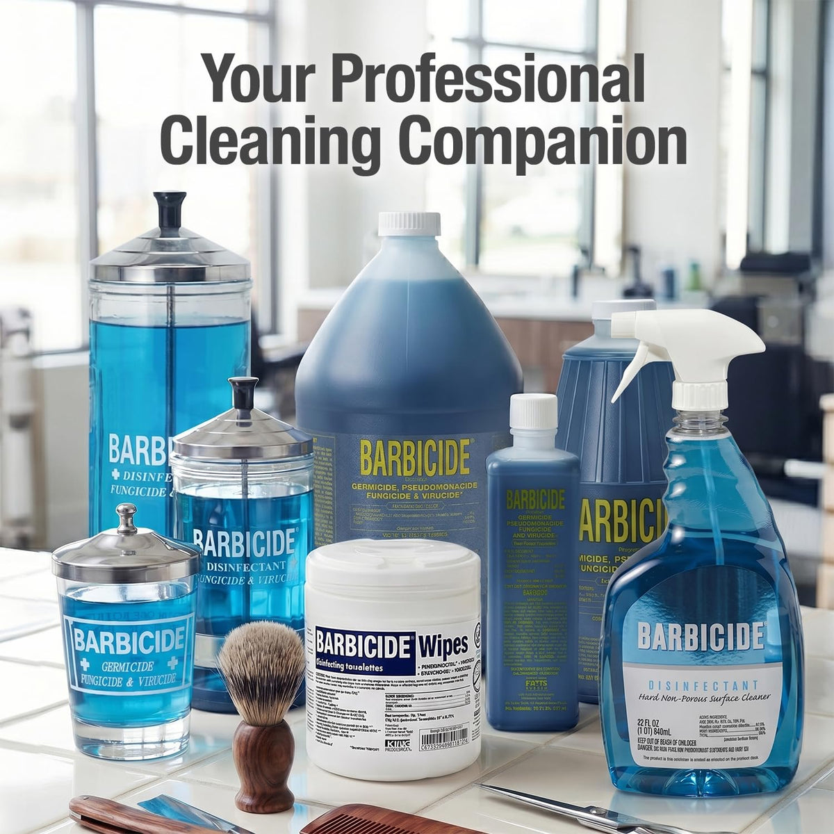 BARBICIDE Disinfectant Concentrate – Pint (16 Fl Oz) | EPA-Registered, Hospital-Grade Germicide for Salons & Barbershops | Anti-Rust Solution for Shears, Combs & Professional Tools