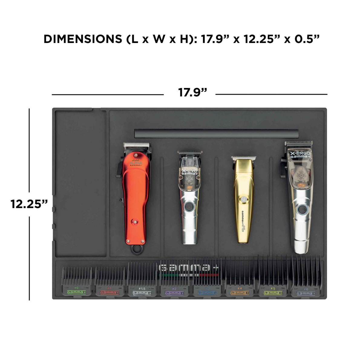 GAMMA+ Professional Barber Appliance Magnetic Mat and Station Organizer, Anti-Slip, Durable Hair Styling Tools