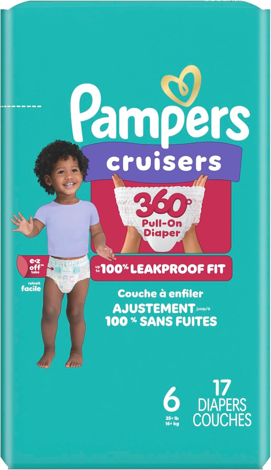 Pampers Diapers - Cruisers 360 - Size 7, 88 Count, Babyproof up to 100% Leakproof Pull-On Diaper