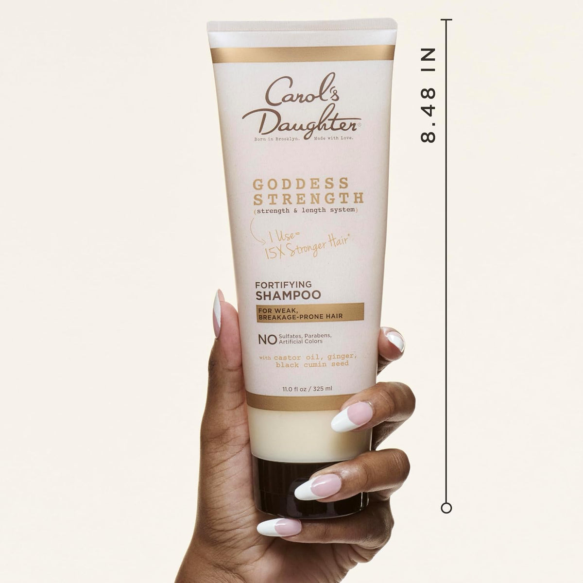 Carol's Daughter Goddess Strength Fortifying Shampoo For Wavy, Coily and Curly Hair, Sulfate Free Shampoo with Castor Oil for Weak Hair, 11 Fl Oz