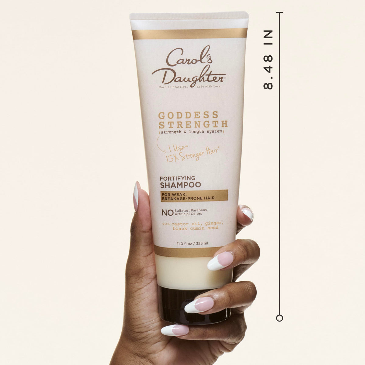 Carol's Daughter Goddess Strength Fortifying Shampoo For Wavy, Coily and Curly Hair, Sulfate Free Shampoo with Castor Oil for Weak Hair, 11 Fl Oz